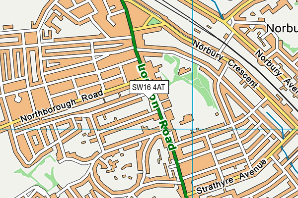 SW16 4AT map - OS VectorMap District (Ordnance Survey) SW16 4AT map - OS VectorMap District (Ordnance Survey)