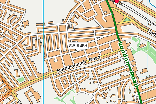 SW16 4BH map - OS VectorMap District (Ordnance Survey) SW16 4BH map - OS VectorMap District (Ordnance Survey)