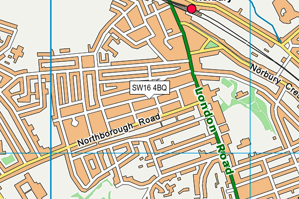 SW16 4BQ map - OS VectorMap District (Ordnance Survey) SW16 4BQ map - OS VectorMap District (Ordnance Survey)