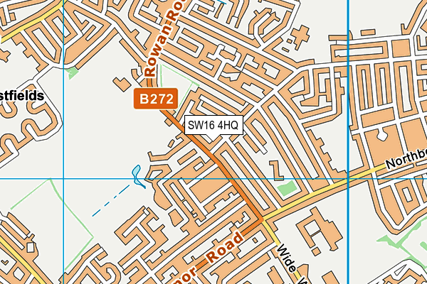 SW16 4HQ map - OS VectorMap District (Ordnance Survey) SW16 4HQ map - OS VectorMap District (Ordnance Survey)