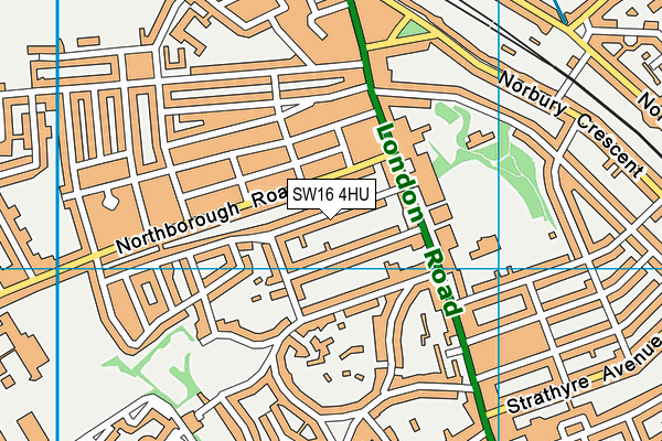 SW16 4HU map - OS VectorMap District (Ordnance Survey) SW16 4HU map - OS VectorMap District (Ordnance Survey)