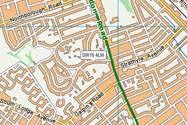 SW16 4LW map - OS VectorMap District (Ordnance Survey) SW16 4LW map - OS VectorMap District (Ordnance Survey)