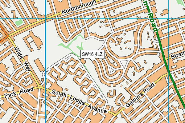 SW16 4LZ map - OS VectorMap District (Ordnance Survey) SW16 4LZ map - OS VectorMap District (Ordnance Survey)