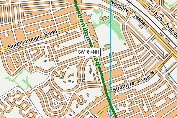 SW16 4NH map - OS VectorMap District (Ordnance Survey) SW16 4NH map - OS VectorMap District (Ordnance Survey)