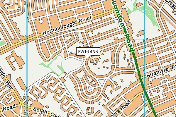 SW16 4NR map - OS VectorMap District (Ordnance Survey) SW16 4NR map - OS VectorMap District (Ordnance Survey)
