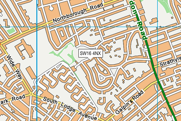 SW16 4NX map - OS VectorMap District (Ordnance Survey) SW16 4NX map - OS VectorMap District (Ordnance Survey)