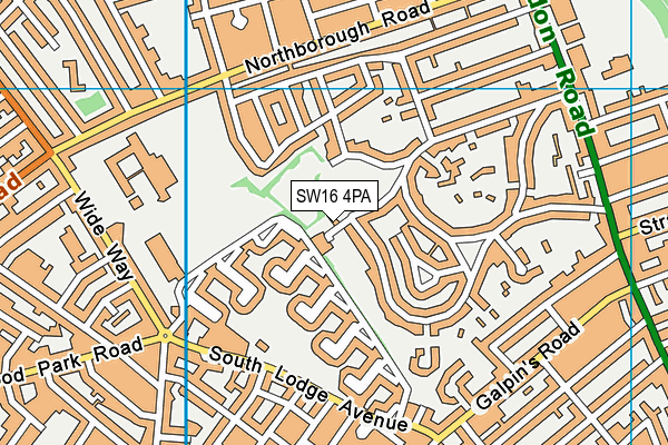 SW16 4PA map - OS VectorMap District (Ordnance Survey) SW16 4PA map - OS VectorMap District (Ordnance Survey)