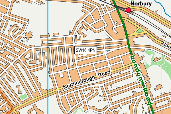 SW16 4PN map - OS VectorMap District (Ordnance Survey) SW16 4PN map - OS VectorMap District (Ordnance Survey)
