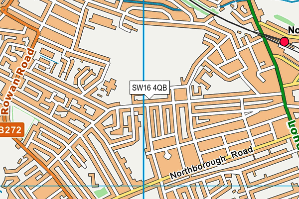 SW16 4QB map - OS VectorMap District (Ordnance Survey) SW16 4QB map - OS VectorMap District (Ordnance Survey)