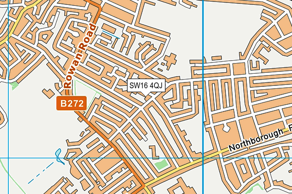 SW16 4QJ map - OS VectorMap District (Ordnance Survey) SW16 4QJ map - OS VectorMap District (Ordnance Survey)