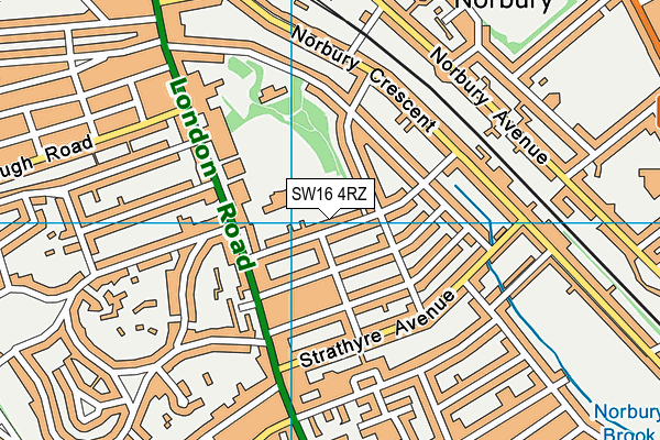 SW16 4RZ map - OS VectorMap District (Ordnance Survey) SW16 4RZ map - OS VectorMap District (Ordnance Survey)