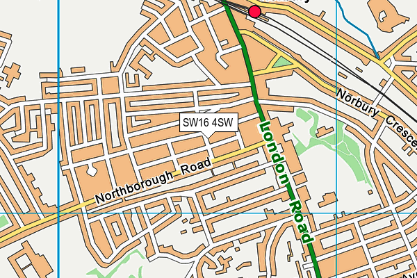 SW16 4SW map - OS VectorMap District (Ordnance Survey) SW16 4SW map - OS VectorMap District (Ordnance Survey)