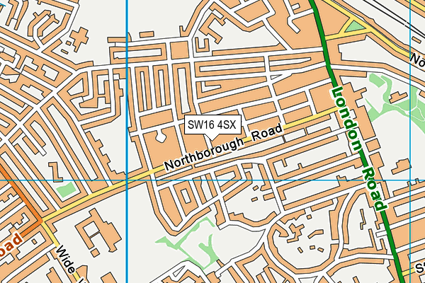 SW16 4SX map - OS VectorMap District (Ordnance Survey) SW16 4SX map - OS VectorMap District (Ordnance Survey)