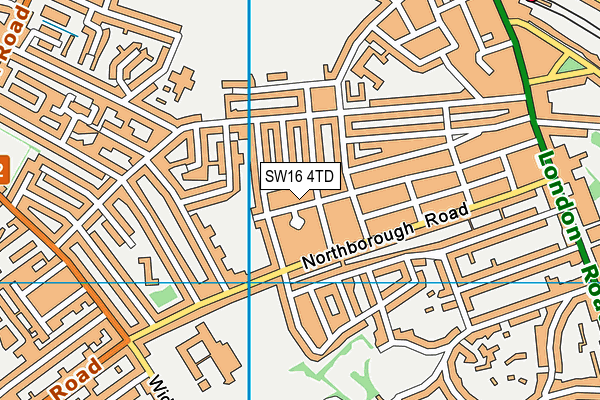 SW16 4TD map - OS VectorMap District (Ordnance Survey) SW16 4TD map - OS VectorMap District (Ordnance Survey)