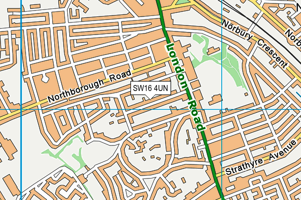 SW16 4UN map - OS VectorMap District (Ordnance Survey) SW16 4UN map - OS VectorMap District (Ordnance Survey)