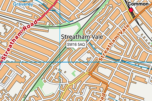 SW16 5AQ map - OS VectorMap District (Ordnance Survey) SW16 5AQ map - OS VectorMap District (Ordnance Survey)