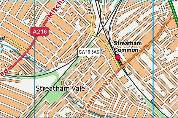 SW16 5AS map - OS VectorMap District (Ordnance Survey) SW16 5AS map - OS VectorMap District (Ordnance Survey)