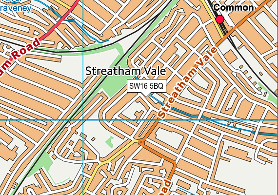 SW16 5BQ map - OS VectorMap District (Ordnance Survey) SW16 5BQ map - OS VectorMap District (Ordnance Survey)