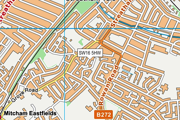 SW16 5HW map - OS VectorMap District (Ordnance Survey) SW16 5HW map - OS VectorMap District (Ordnance Survey)
