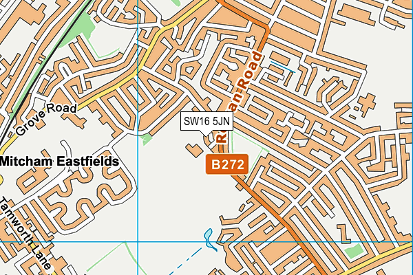 SW16 5JN map - OS VectorMap District (Ordnance Survey) SW16 5JN map - OS VectorMap District (Ordnance Survey)