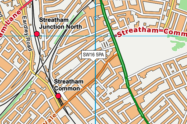 SW16 5PA map - OS VectorMap District (Ordnance Survey) SW16 5PA map - OS VectorMap District (Ordnance Survey)