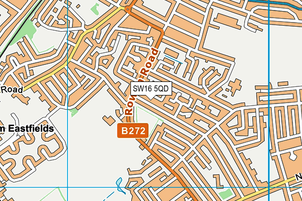 SW16 5QD map - OS VectorMap District (Ordnance Survey) SW16 5QD map - OS VectorMap District (Ordnance Survey)