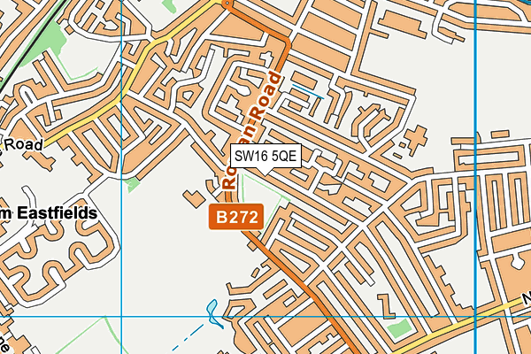 SW16 5QE map - OS VectorMap District (Ordnance Survey) SW16 5QE map - OS VectorMap District (Ordnance Survey)