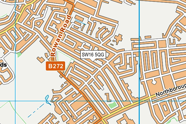 SW16 5QG map - OS VectorMap District (Ordnance Survey) SW16 5QG map - OS VectorMap District (Ordnance Survey)