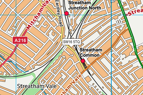 SW16 5TQ map - OS VectorMap District (Ordnance Survey)