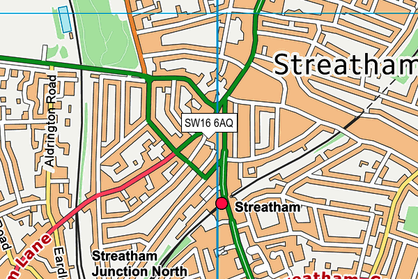 SW16 6AQ map - OS VectorMap District (Ordnance Survey) SW16 6AQ map - OS VectorMap District (Ordnance Survey)