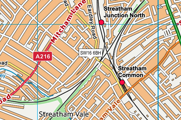 SW16 6BH map - OS VectorMap District (Ordnance Survey) SW16 6BH map - OS VectorMap District (Ordnance Survey)
