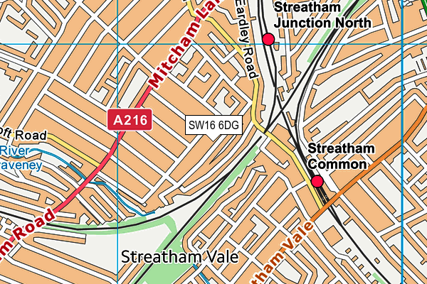 SW16 6DG map - OS VectorMap District (Ordnance Survey) SW16 6DG map - OS VectorMap District (Ordnance Survey)
