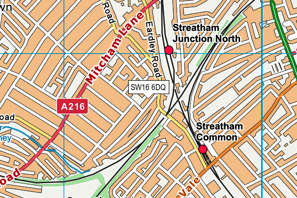 SW16 6DQ map - OS VectorMap District (Ordnance Survey) SW16 6DQ map - OS VectorMap District (Ordnance Survey)