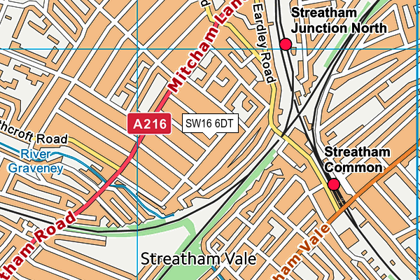 SW16 6DT map - OS VectorMap District (Ordnance Survey) SW16 6DT map - OS VectorMap District (Ordnance Survey)