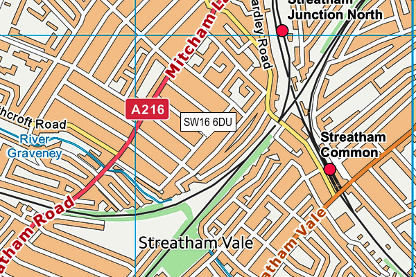 SW16 6DU map - OS VectorMap District (Ordnance Survey) SW16 6DU map - OS VectorMap District (Ordnance Survey)