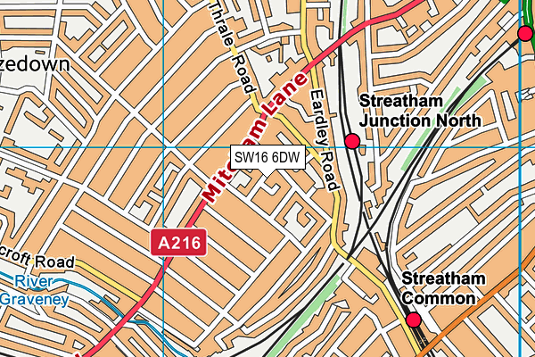 SW16 6DW map - OS VectorMap District (Ordnance Survey) SW16 6DW map - OS VectorMap District (Ordnance Survey)