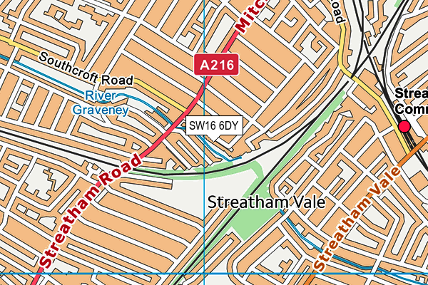 SW16 6DY map - OS VectorMap District (Ordnance Survey) SW16 6DY map - OS VectorMap District (Ordnance Survey)