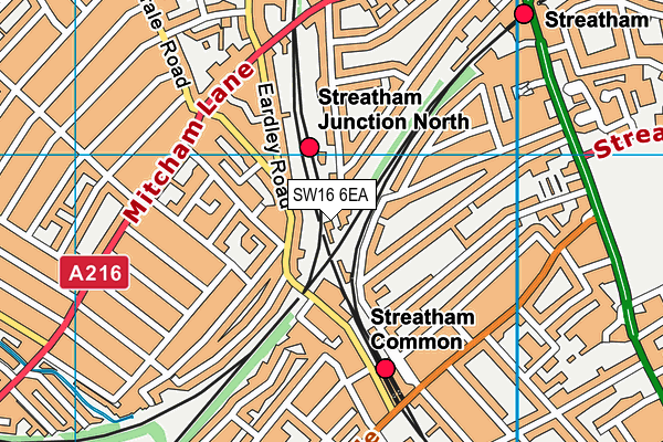 SW16 6EA map - OS VectorMap District (Ordnance Survey) SW16 6EA map - OS VectorMap District (Ordnance Survey)