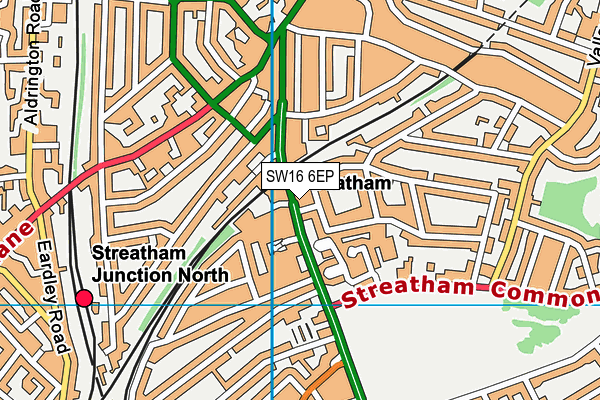 SW16 6EP map - OS VectorMap District (Ordnance Survey) SW16 6EP map - OS VectorMap District (Ordnance Survey)