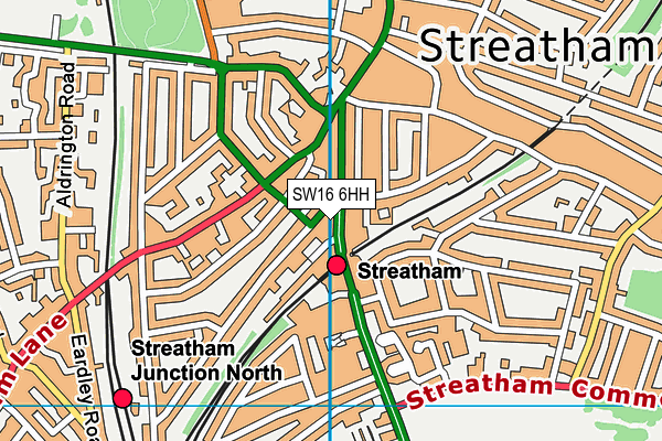 SW16 6HH map - OS VectorMap District (Ordnance Survey)