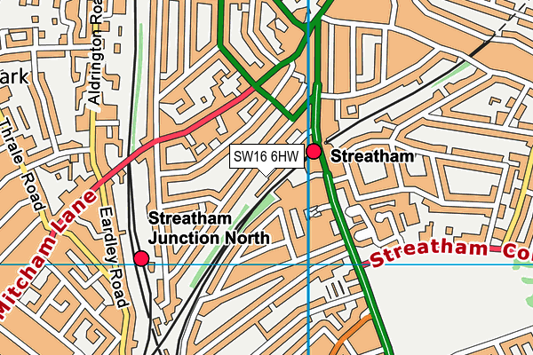 SW16 6HW map - OS VectorMap District (Ordnance Survey)