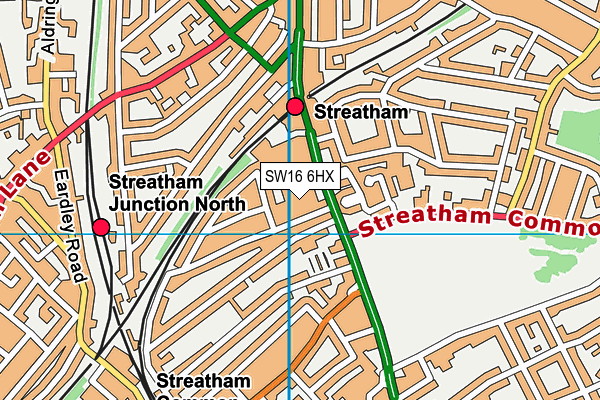SW16 6HX map - OS VectorMap District (Ordnance Survey) SW16 6HX map - OS VectorMap District (Ordnance Survey)