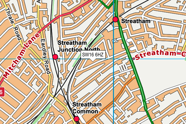 SW16 6HZ map - OS VectorMap District (Ordnance Survey) SW16 6HZ map - OS VectorMap District (Ordnance Survey)