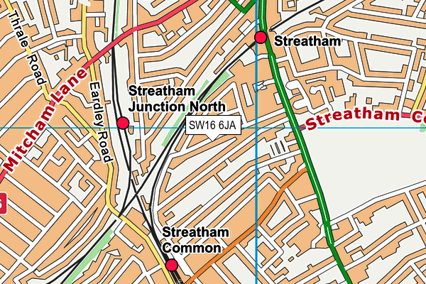 SW16 6JA map - OS VectorMap District (Ordnance Survey) SW16 6JA map - OS VectorMap District (Ordnance Survey)