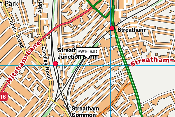 SW16 6JD map - OS VectorMap District (Ordnance Survey) SW16 6JD map - OS VectorMap District (Ordnance Survey)