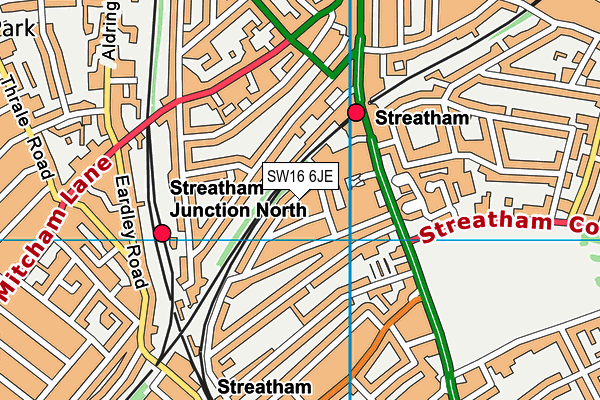 SW16 6JE map - OS VectorMap District (Ordnance Survey) SW16 6JE map - OS VectorMap District (Ordnance Survey)
