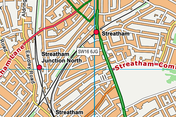 SW16 6JG map - OS VectorMap District (Ordnance Survey) SW16 6JG map - OS VectorMap District (Ordnance Survey)