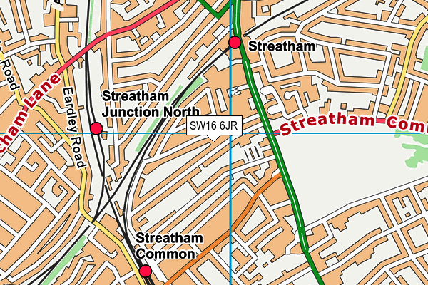 SW16 6JR map - OS VectorMap District (Ordnance Survey) SW16 6JR map - OS VectorMap District (Ordnance Survey)