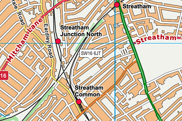 SW16 6JT map - OS VectorMap District (Ordnance Survey) SW16 6JT map - OS VectorMap District (Ordnance Survey)