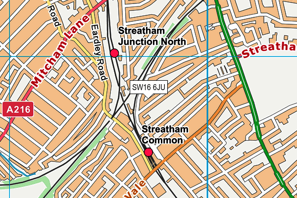 SW16 6JU map - OS VectorMap District (Ordnance Survey) SW16 6JU map - OS VectorMap District (Ordnance Survey)